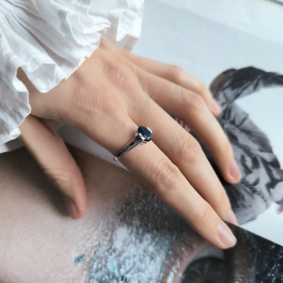 Срібне кільце з сапфіром nano 0.907ct