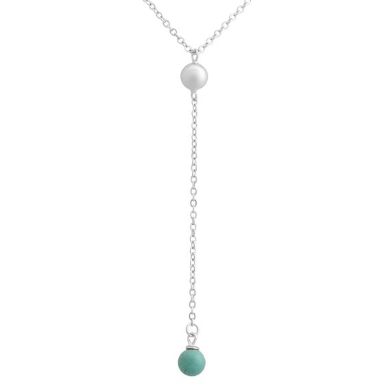 Silver necklace with turquoise