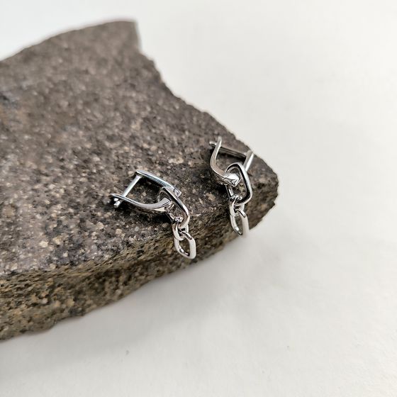 Silver earrings without stones