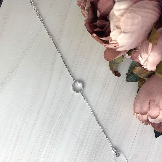 Silver bracelet with phianites