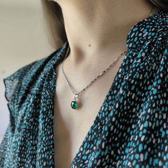 Срібна підвіска з фіанітами