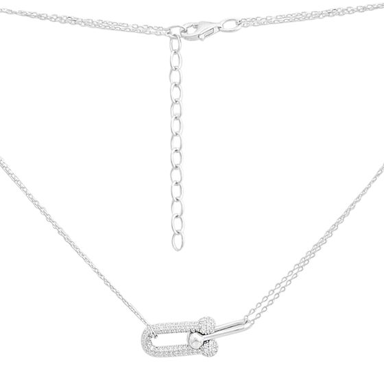 Gold necklace with 1.45 ct cubic zirconia