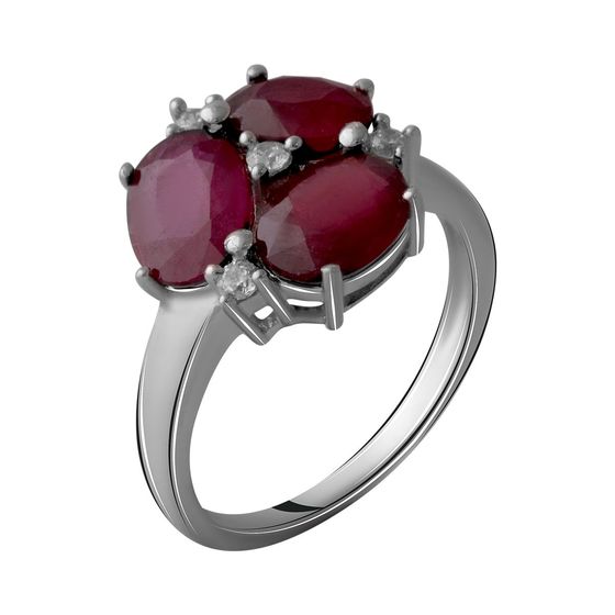 Silver ring with a ruby