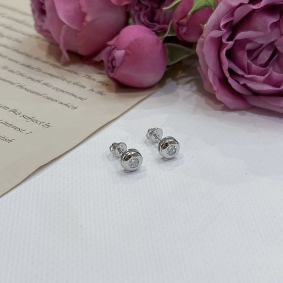 Срібні сережки з фіанітами