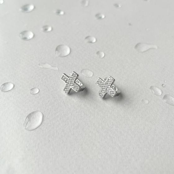 Silver Earrings with Fianites