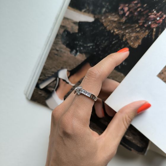 Silver Ring with Fianites