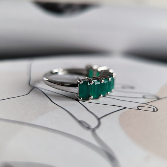 Серебряное кольцо с агатом 2.63ct