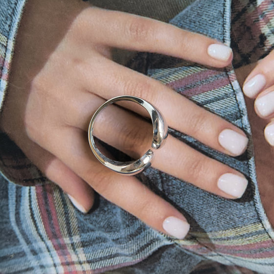 Silver ring without stones
