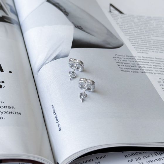 Silver Earrings with Fianites