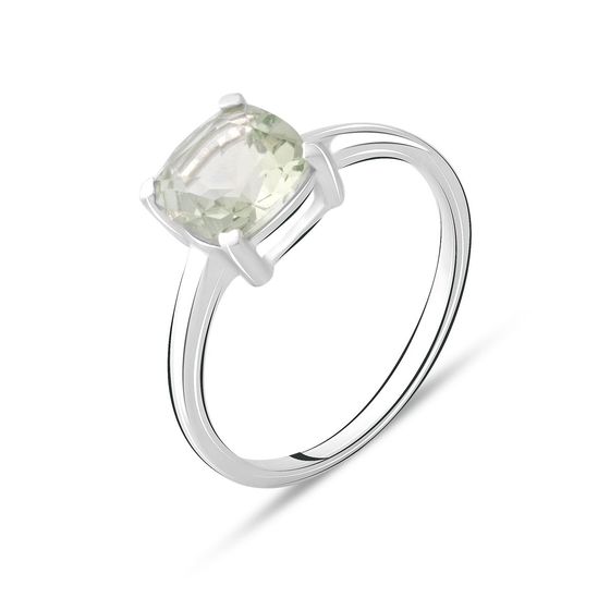 Серебряное кольцо с зеленим аметистом 1.82ct
