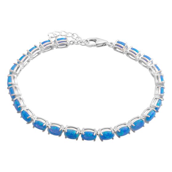 Silver bracelet with opal
