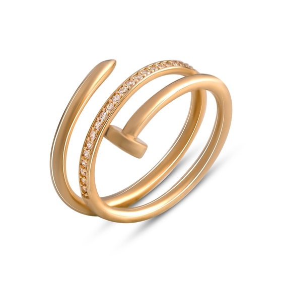 Золотое кольцо с фианитами 0.23ct