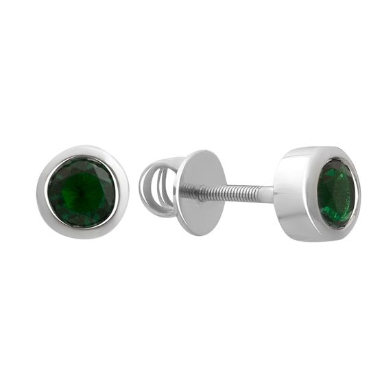 Срібні сережки зі смарагдом nano 0.77ct