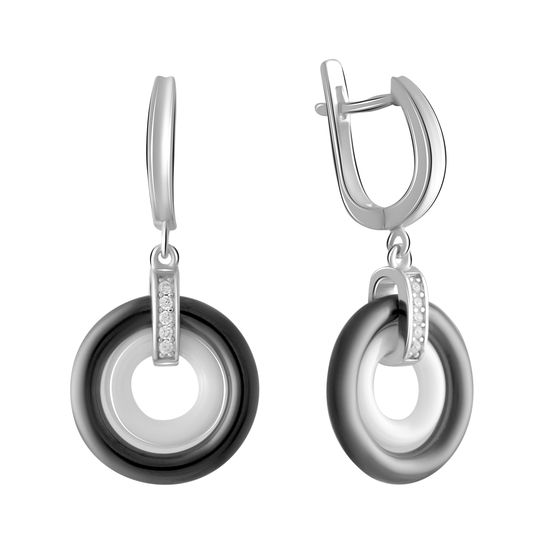Silver earrings with ceramics