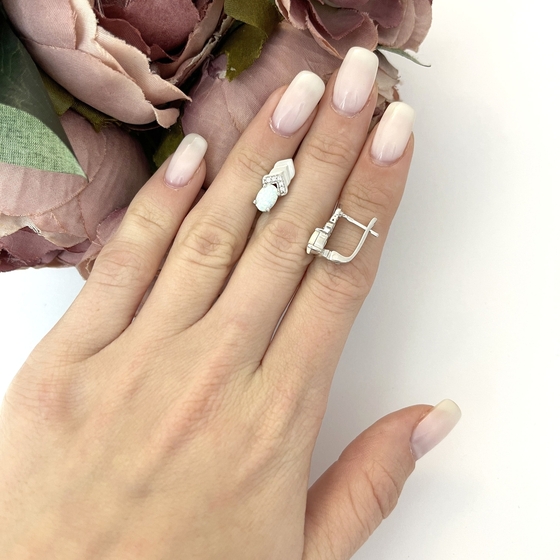 Срібні сережки з опалом 0.588ct