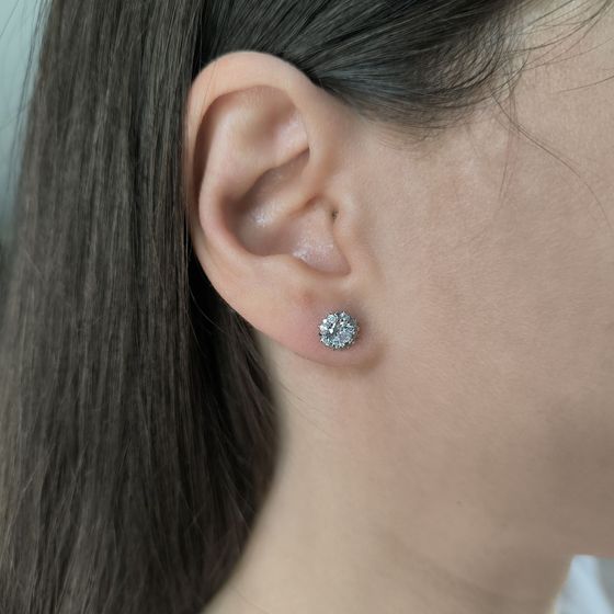 Срібні сережки з фіанітами