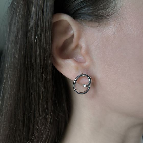 Silver earrings without stones