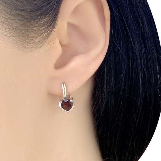 Срібні сережки з гранатом 1.81ct