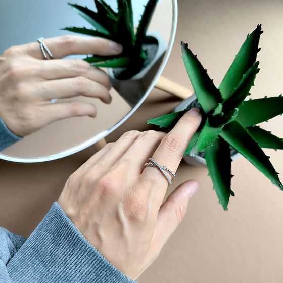 Silver Ring with Fianites