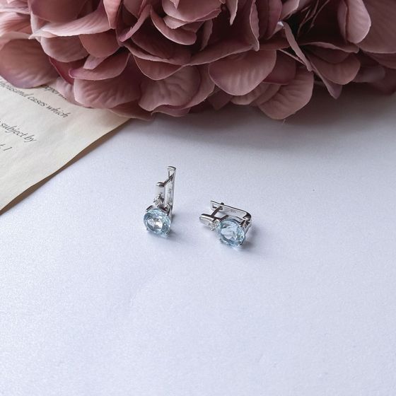 Серебряные серьги с топазом 4.924ct