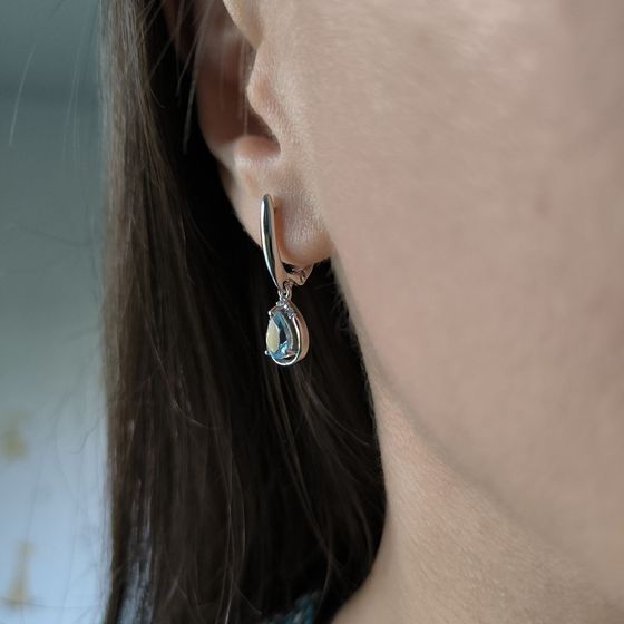 Срібні сережки з топазом 1.777ct