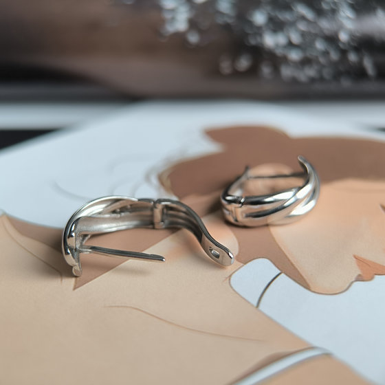 Silver earrings without stones