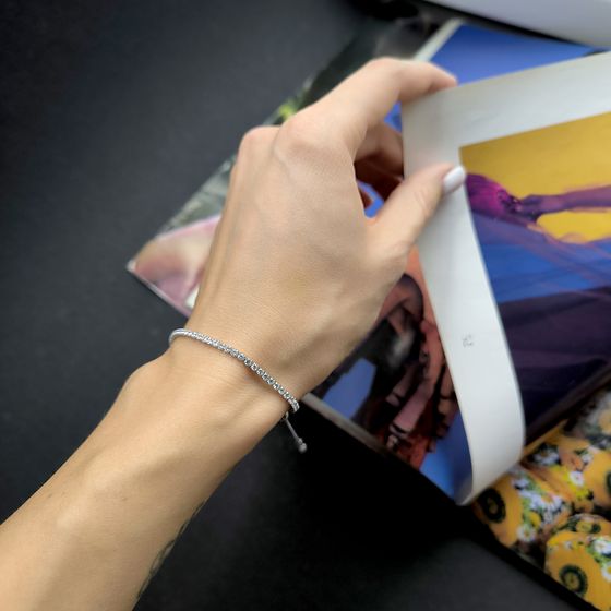 Серебряный браслет с фианитами