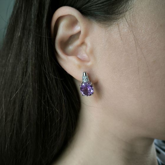 Silver earrings with amethyst 8.705ct