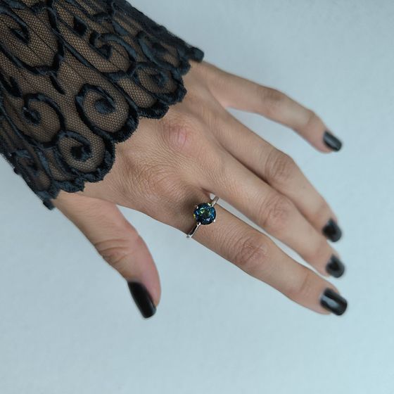 Срібна каблучка з містик топазом 1.95ct