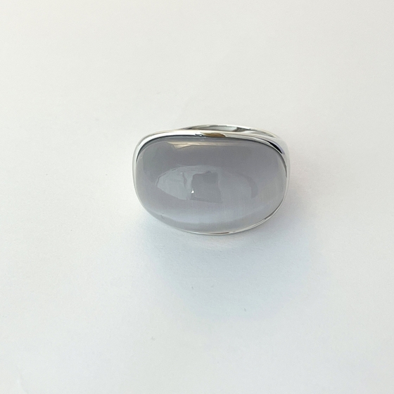 Серебряное кольцо с кошачьим глазом 16.65ct