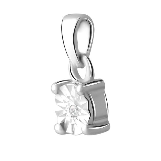 Серебряная подвеска с бриллиантом 0.01ct