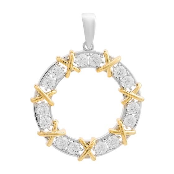 Золотая подвеска с фианитами 4.2ct