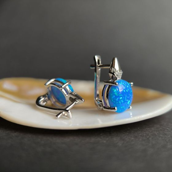 Серебряные серьги с опалом 3.252ct