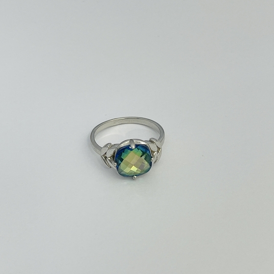 Серебряное кольцо с мистик топазом 3ct