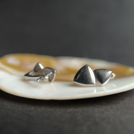 Silver earrings without stones