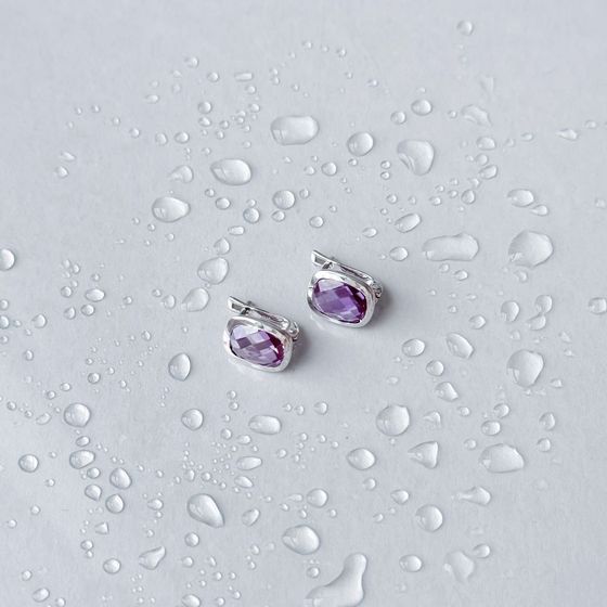 Серебряные серьги с александритом 7.567ct