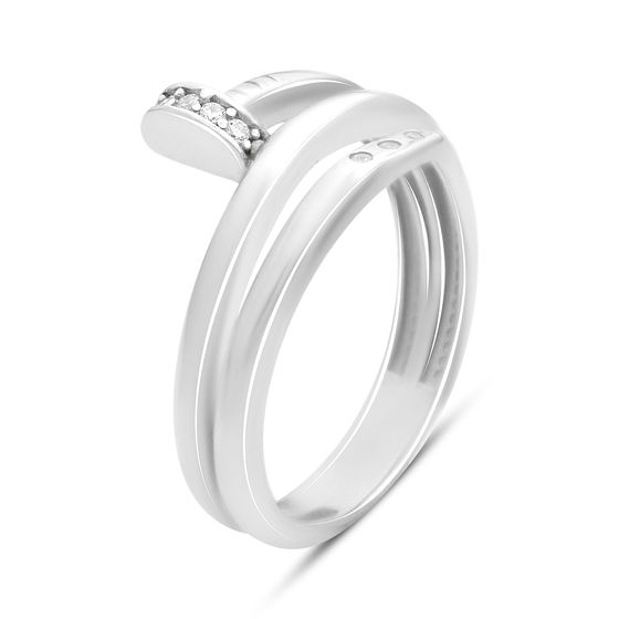 Silver ring with cubic zirconia