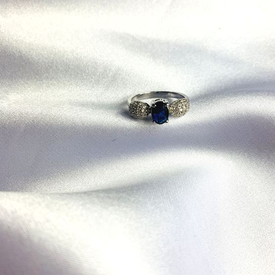 Серебряное кольцо с сапфиром nano 1.228ct