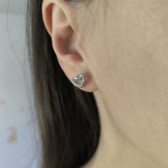 Срібні сережки з фіанітами