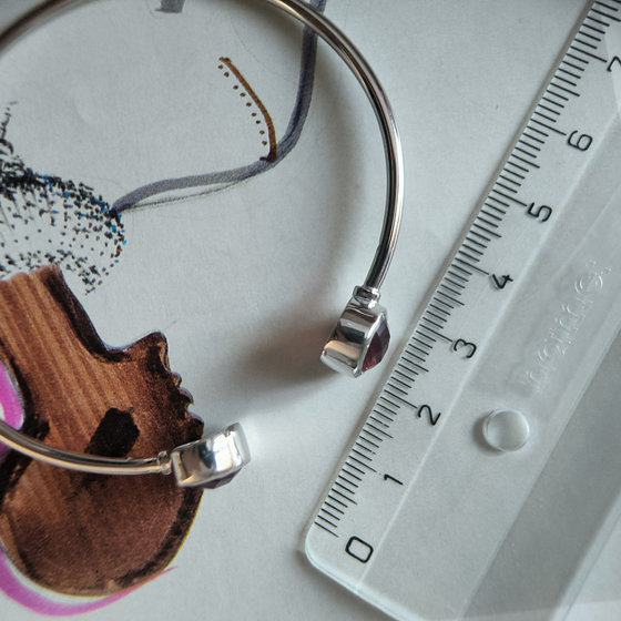 Срібний браслет з гранатом nano 4.33ct