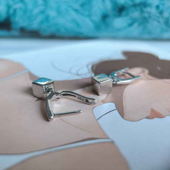 Silver earrings without stones