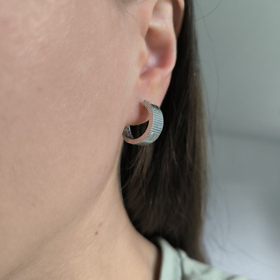 Silver earrings without stones