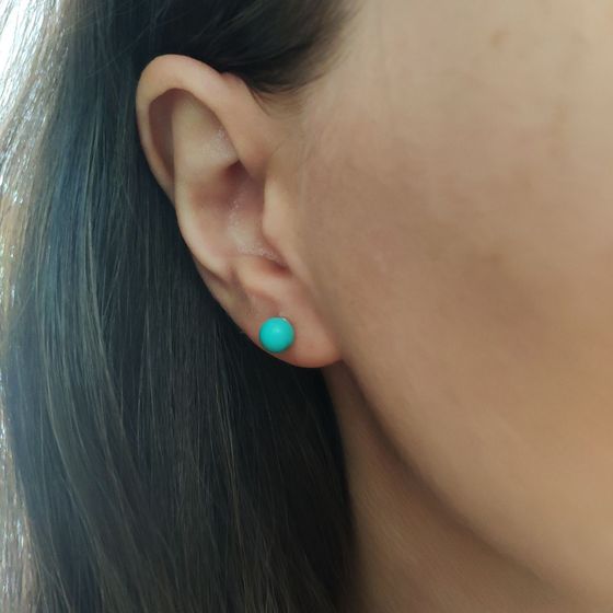 Серебряные серьги с бирюзой