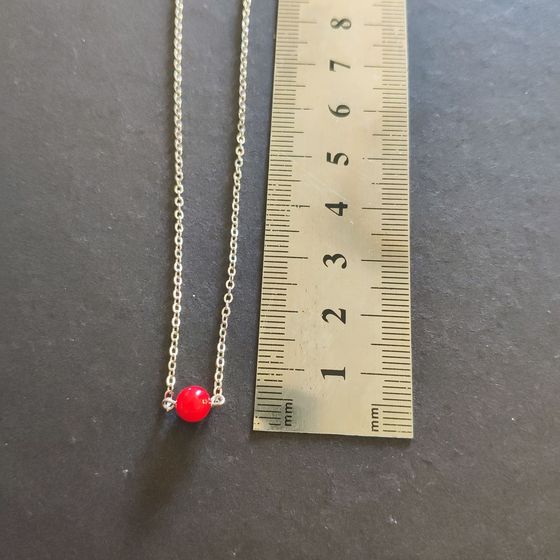 Silver necklace with coral