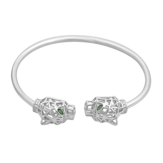 Silver bracelet with phianites