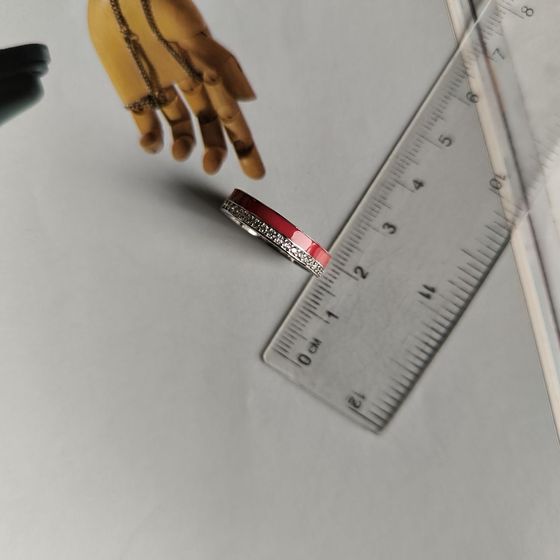 Silver ring with phianites, semallu