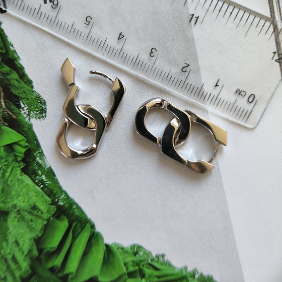 Silver earrings without stones