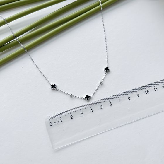 Срібне кольє з емаллю