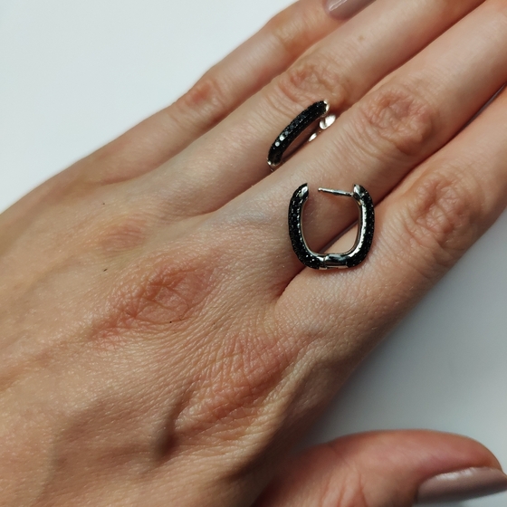 Silver Earrings with Fianites