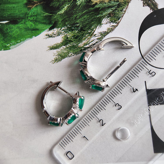 Срібні сережки з агатом 3.001ct